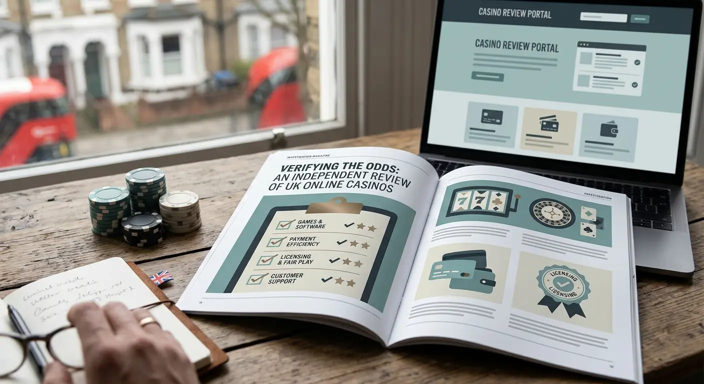 Editorial illustration for a UK focused Bof Casino review